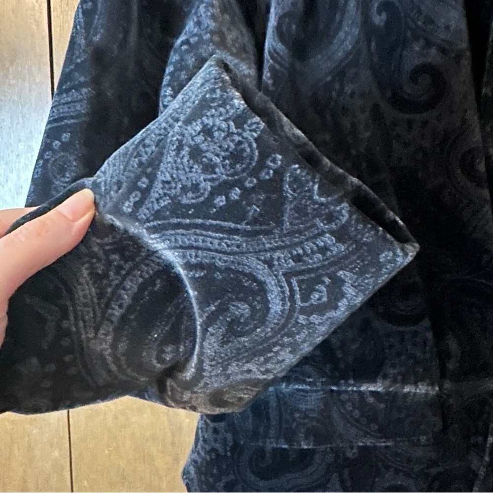 Vintage Le Chateau Evening Jacket Women's Black Velvet Paisley Button-Up Size M - Picture 4 of 7
